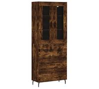 vidaXL Buffet Haut, Armoire de Rangement avec Pieds, Meuble de Rangement, Organisateur Salon Salle de Séjour, Moderne, Chêne Fumé Bois d'Ingénierie
