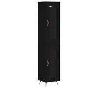 vidaXL Buffet Haut, Armoire de Rangement avec Pieds, Meuble de Rangement, Organisateur Salon Salle de Séjour, Noir Bois d'Ingénierie