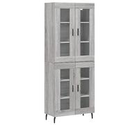 Buffet Haut, Armoire de Rangement avec Pieds, Meuble de Rangement, Organisateur Salon Salle de Séjour, Moderne, Sonoma Gris Bois d'Ingénierie