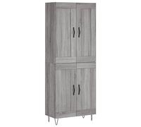 vidaXL Buffet Haut, Armoire de Rangement avec Pieds, Meuble de Rangement, Organisateur Salon Salle de Séjour, Sonoma Gris Bois d'Ingénierie