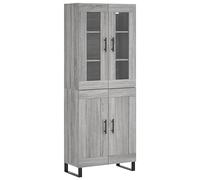 vidaXL Buffet Haut, Armoire de Rangement avec Pieds, Meuble de Rangement, Organisateur Salon Salle de Séjour, Moderne, Sonoma Gris Bois d'Ingénierie