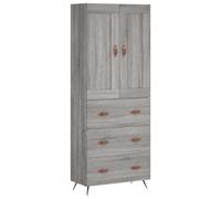 vidaXL Buffet haut Armoire de rangement avec pieds – Sonoma gris, bois d'ingénierie
