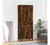 vidaXL Buffet Haut, Armoire de Rangement avec Pieds, Meuble de Rangement, Organisateur Salon Salle de Séjour, Industriel, Chêne Fumé Bois d'Ingénierie Marron G