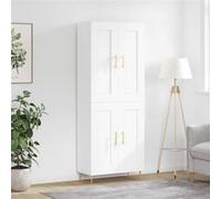 Vidaxl Buffet Haut Blanc 69,5x34x180 Cm Bois D'ingénierie Multicolore