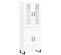 vidaXL Buffet Haut, Armoire de Rangement avec Pieds, Meuble de Rangement, Organisateur Salon Salle de Séjour, Moderne, Blanc Bois d'Ingénierie