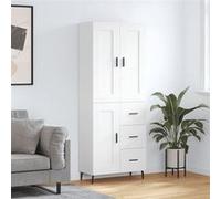 vidaXL Buffet haut Blanc 69,5x34x180 cm Bois d'ingénierie