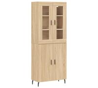 vidaXL Buffet Haut, Armoire de Rangement avec Pieds, Meuble de Rangement, Organisateur Salon Salle de Séjour, Moderne, Chêne Sonoma Bois d'Ingénierie