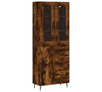 vidaXL Buffet Haut, Armoire de Rangement avec Pieds, Meuble de Rangement, Organisateur Salon Salle de Séjour, Moderne, Chêne Fumé Bois d'Ingénierie