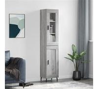 vidaXL Buffet Haut, Armoire de Rangement avec Pieds, Meuble de Rangement, Organisateur Salon Salle de Séjour, Sonoma Gris Bois d'Ingénierie 3199511 Gris G