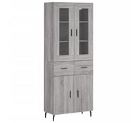 vidaXL Buffet Haut, Armoire de Rangement avec Pieds, Meuble de Rangement, Organisateur Salon Salle de Séjour, Moderne, Sonoma Gris Bois d'Ingénierie