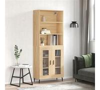 vidaXL Buffet Haut, Armoire de Rangement avec Pieds, Meuble de Rangement, Organisateur Salon Salle de Séjour, Moderne, Chêne Sonoma Bois d'Ingénierie Marron G