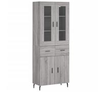 vidaXL Buffet Haut, Armoire de Rangement avec Pieds, Meuble de Rangement, Organisateur Salon Salle de Séjour, Moderne, Sonoma Gris Bois d'Ingénierie
