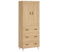 vidaXL Buffet Haut, Armoire de Rangement avec Pieds, Meuble de Rangement, Organisateur Salon Salle de Séjour, Chêne Sonoma Bois d'Ingénierie