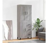 Vidaxl Buffet Haut Sonoma Gris 69,5x34x180 Cm Bois D'ingénierie Gris