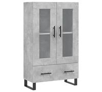 vidaXL Buffet Haut, Armoire de Rangement avec Pieds, Meuble de Rangement, Organisateur Salon Salle de Séjour, Moderne, Gris Béton Bois d'Ingénierie