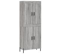 vidaXL Buffet Haut, Armoire de Rangement avec Pieds, Meuble de Rangement, Organisateur Salon Salle de Séjour, Sonoma Gris Bois d'Ingénierie