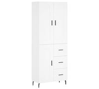 Vidaxl Buffet Haut Blanc 69,5x34x180 Cm Bois D'ingénierie Multicolore