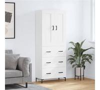 vidaXL Buffet haut Blanc 69,5x34x180 cm Bois d'ingénierie