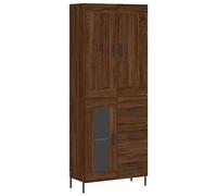 vidaXL Buffet Haut, Armoire de Rangement avec Pieds, Meuble de Rangement, Organisateur Salon Salle de Séjour, Industriel, Chêne Marron Bois d'Ingénierie