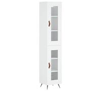 Vidaxl Buffet Haut Blanc 34,5x34x180 Cm Bois D'ingénierie Multicolore