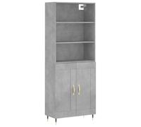 vidaXL Buffet Haut, Armoire de Rangement avec Pieds, Meuble de Rangement, Organisateur Salon Salle de Séjour, Industriel, Gris Béton Bois d'Ingénierie
