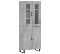 vidaXL Buffet haut Gris béton 69,5x34x180 cm Bois d'ingénierie