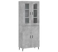 vidaXL Buffet Haut, Armoire de Rangement avec Pieds, Meuble de Rangement, Organisateur Salon Salle de Séjour, Moderne, Gris Béton Bois d'Ingénierie