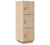 vidaXL Buffet Haut, Armoire Latérale avec 3 Compartiments, Meuble de Rangement avec 3 Portes, Organisateur de Salon, Moderne, Marron Bois Massif de Pin