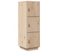 vidaXL Buffet Haut, Armoire Latérale avec 3 Compartiments, Meuble de Rangement avec 3 Portes, Organisateur de Salon, Moderne, Marron Bois Massif de Pin