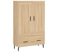 vidaXL Buffet Haut, Armoire Latérale, Meuble avec Rangement, Organisateur de Salon Salle de Séjour, Moderne, Chêne Sonoma Bois d'Ingénierie