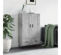 vidaXL Buffet Haut, Armoire Latérale, Meuble avec Rangement, Organisateur de Salon Salle de Séjour, Moderne, Gris Béton Bois d'Ingénierie 830344 Gris G
