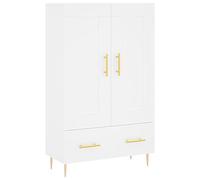 vidaXL Buffet Haut, Armoire Latérale, Meuble avec Rangement, Organisateur de Salon Salle de Séjour, Moderne, Blanc Bois d'Ingénierie