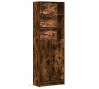 vidaXL Buffet Haut avec LED chêne fumé 69x32,5x200cm Bois d’ingénierie, Armoire, Armoire de Rangement, Buffet Haut, Armoire latérale, Armoire Haute