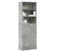 vidaXL Buffet haut avec LED gris béton 69x32,5x200cm bois d'ingénierie Multicolore