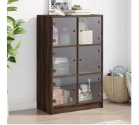 Vidaxl Buffet Haut Avec Portes Chêne Marron Bois D'ingénierie Marron