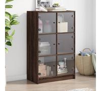 vidaXL Buffet haut avec portes chêne marron bois d'ingénierie, armoire latérale, armoire de rangement haute, vitrine haute, 3295856