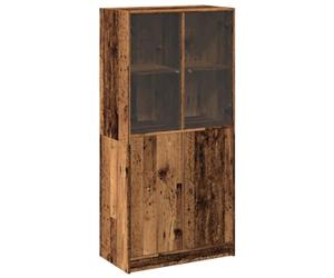 vidaXL Buffet Haut avec Portes Vieux Bois 68x37x142 cm Bois ingénierie