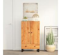 Vidaxl Buffet Haut Avec Tiroir 60x33x100cm Bois Massif D'acacia Et Fer Multicolore