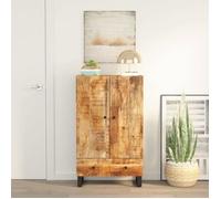 Vidaxl Buffet Haut Avec Tiroir 60x33x100cm Bois Massif Manguier Et Fer Multicolore