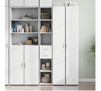 vidaXL Buffet haut 846236 – 30 x 42,5 x 185 cm – Bois d'ingénierie – Blanc