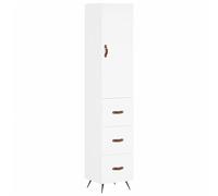 Vidaxl Buffet Haut Blanc 34,5x34x180 Cm Bois D'ingénierie Multicolore