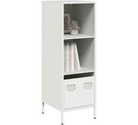 vidaXL Buffet haut blanc 35x39x103,5 cm acier, armoire à livres, armoire à livres moderne, étagère à livres, étagère et 851381 Blanc G