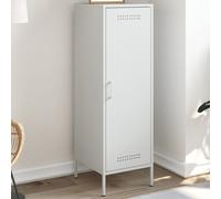 Vidaxl Buffet Haut Blanc 36x39x113 Cm Acier Blanc