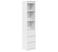 vidaXL Buffet haut 37,5x35x180 cm Bois d'ingénierie Blanc