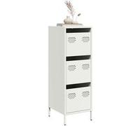 vidaXL Buffet haut blanc 39x35x103,5 cm acier, armoire à livres, armoire à livres moderne, étagère à livres, étagère et 851405 Blanc G