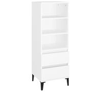 Vidaxl Buffet Haut Blanc 40x36x110 Cm Bois D'ingénierie Blanc