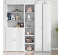 vidaXL Buffet haut blanc 40x41x185 cm bois d'ingénierie, buffet, armoire de rangement, armoire haute, armoire, armoire 3281666 Blanc G