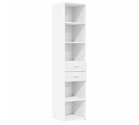 vidaXL Buffet Haut Blanc 40x42,5x185 cm Bois d'ingénierie, Buffet, Placard, Armoire latérale, Armoire, Armoire de Rangement, Armoire Haute