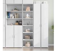 vidaXL Buffet haut blanc 45x41x185 cm bois d'ingénierie, buffet, armoire de rangement, armoire haute, armoire, armoire 3281673