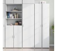 vidaXL Buffet Haut Blanc 50x42,5x185 cm Bois d'ingénierie, Buffet, Armoire de Rangement, Panneau latéral, Armoire, Armoire latérale, Armoire Haute
